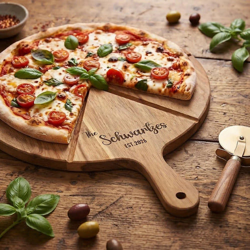 Custom Engraved Pizza Board with Surname & Established Year