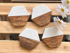 Personalized Marble and Wood Cutting Board with 4 Coasters Set