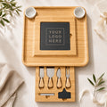 Custom Bamboo Cheese Board Set with Logo