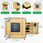 Bamboo_cheese_board_with_slate_insert_open_drawer_and_dimensions