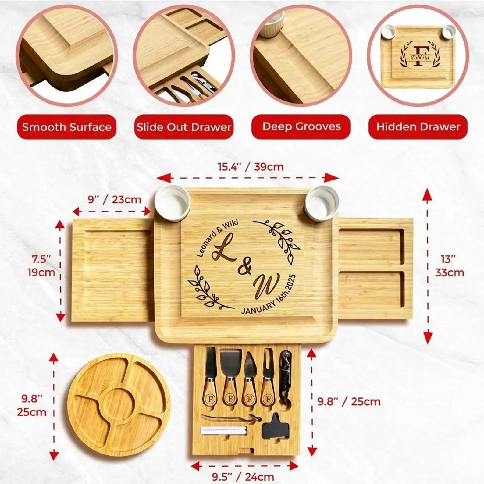 Personalized Family Charcuterie Board Gift Set