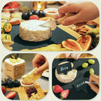 Collage_of_hands_cutting_cheese_dipping_bread_and_writing_on_labels