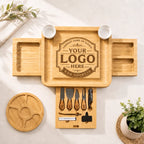 Custom Logo Charcuterie Board Set with Drawers