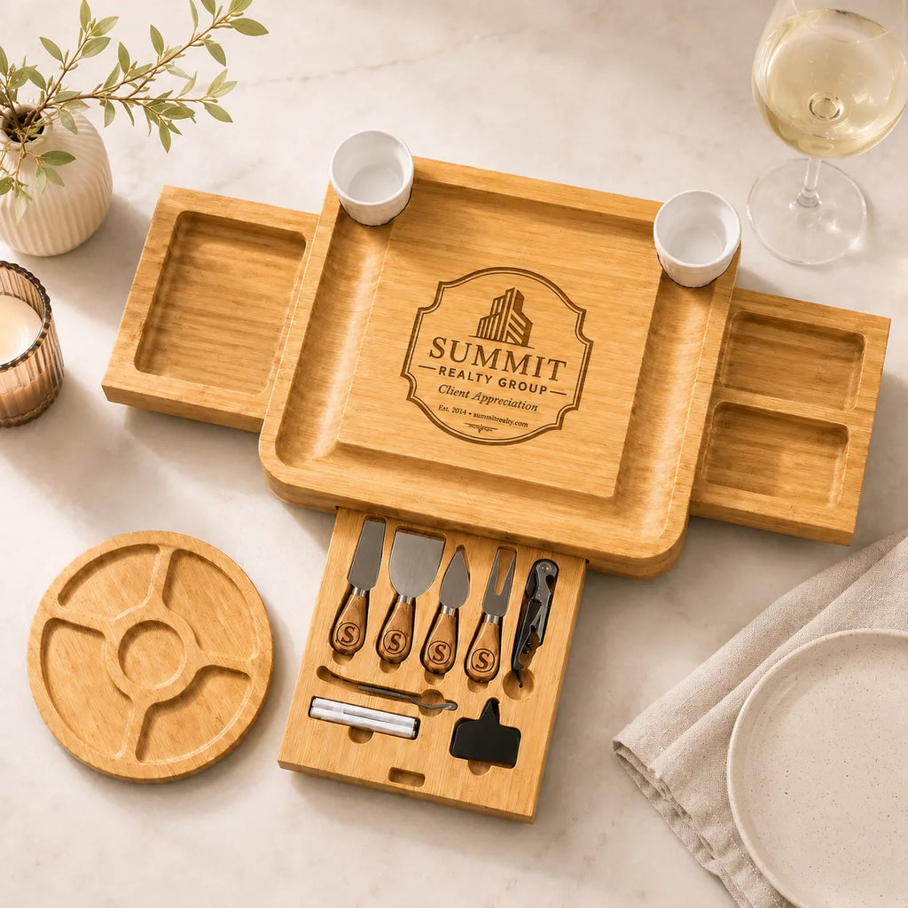 Custom Logo Charcuterie Board Set with Drawers