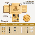 Custom Logo Charcuterie Board Set with Drawers