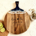 Personalized Meant To Be Charcuterie Board with Ocean Resin