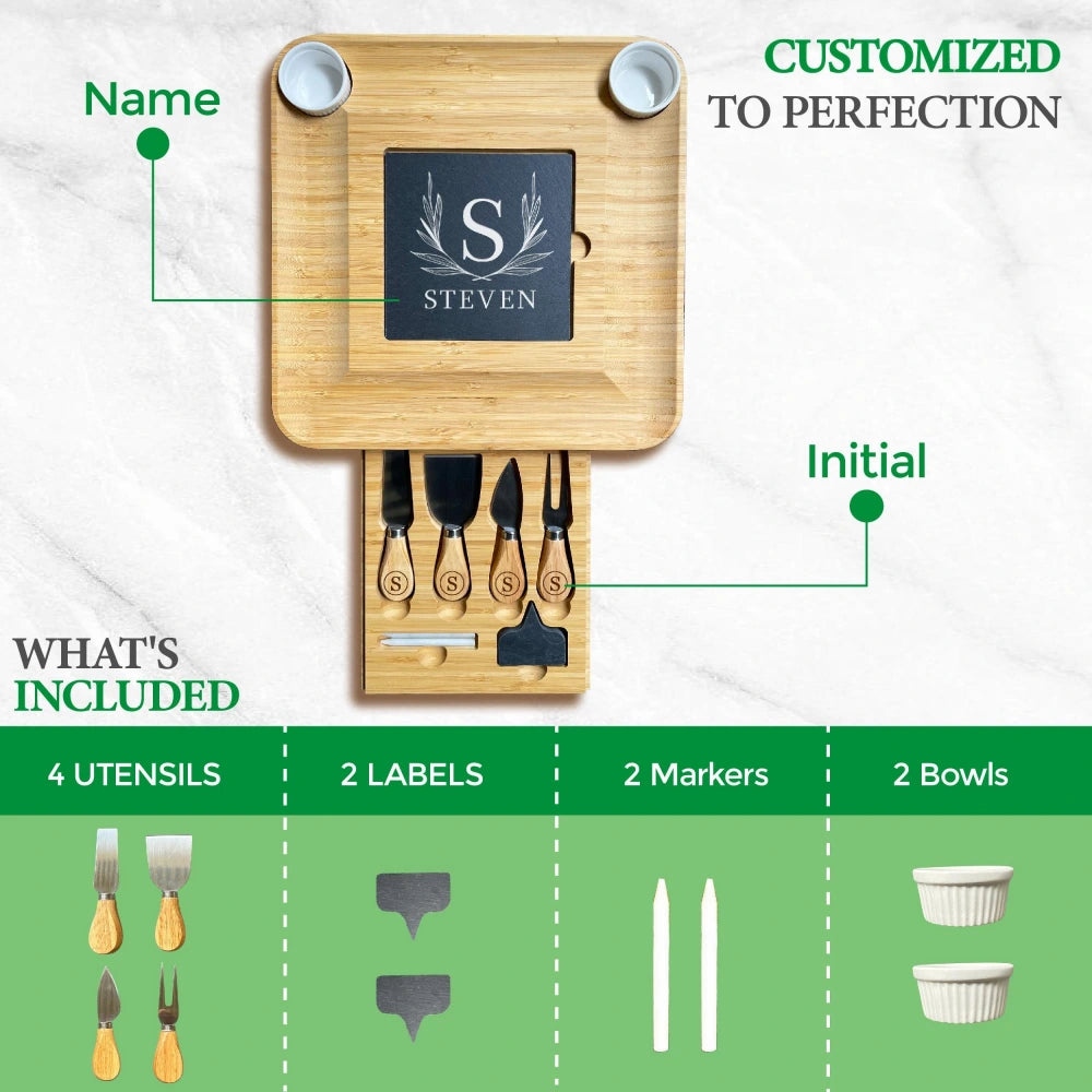 Customized_bamboo_cheese_board_with_what_is_included_accessories_chart