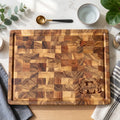 Personalized Reversible End-Grain Wood Cutting Board with Juice Groove