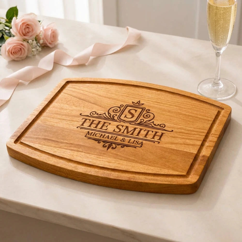 Engraved_The_Smith_wooden_cutting_board_with_champagne