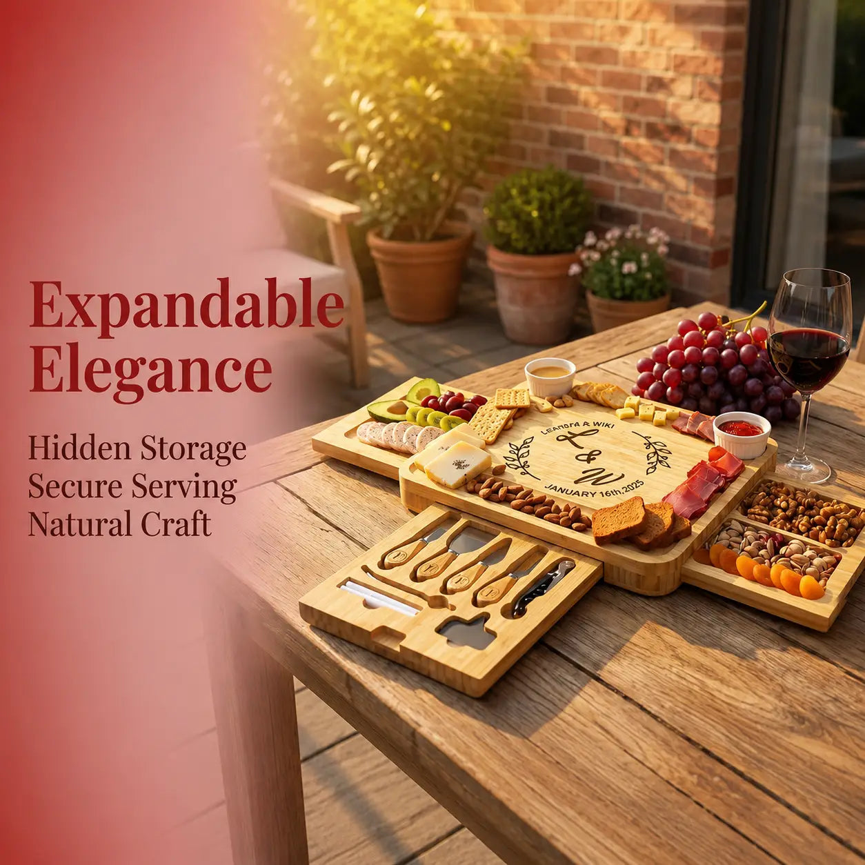 Personalized Family Charcuterie Board Gift Set
