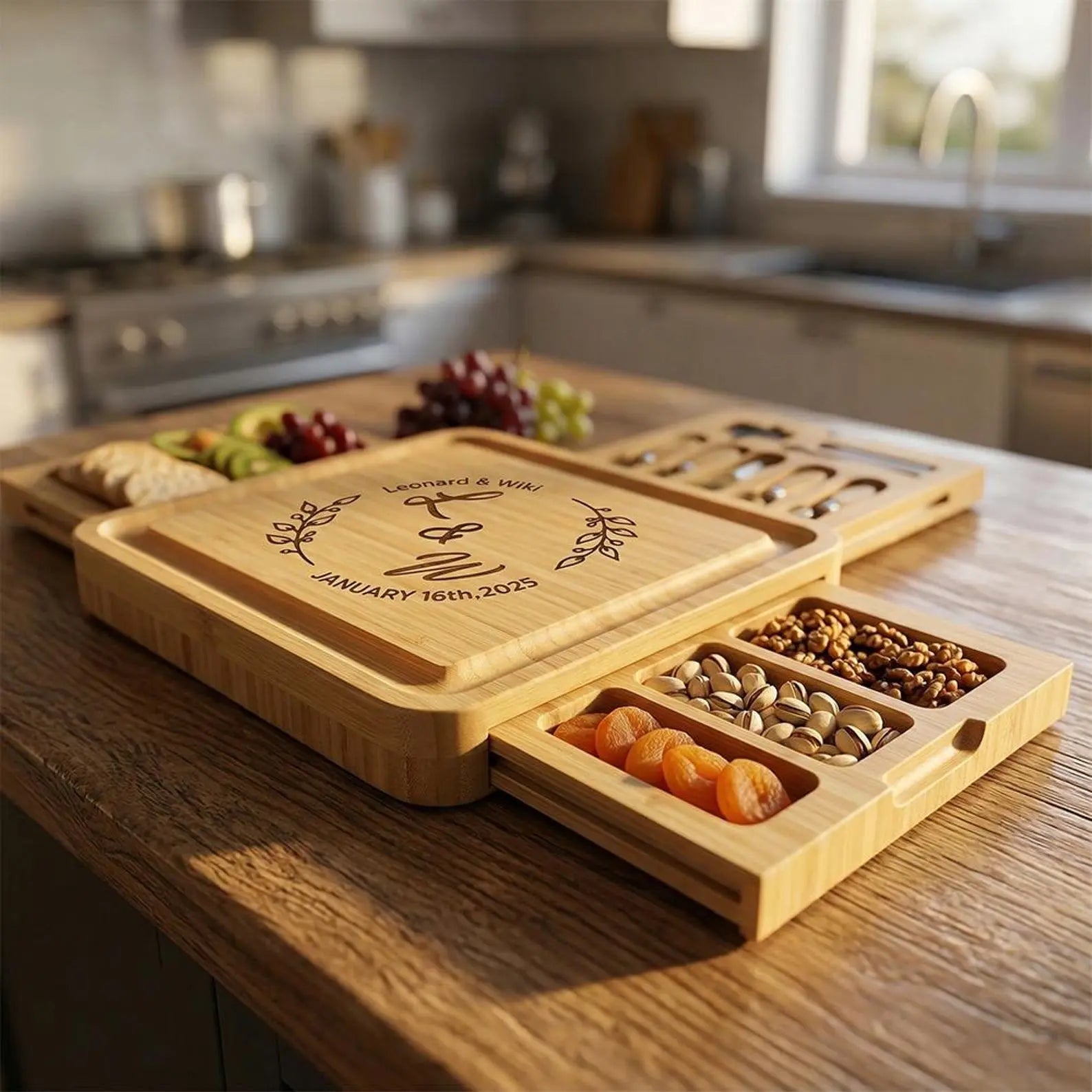 Personalized Family Charcuterie Board Gift Set