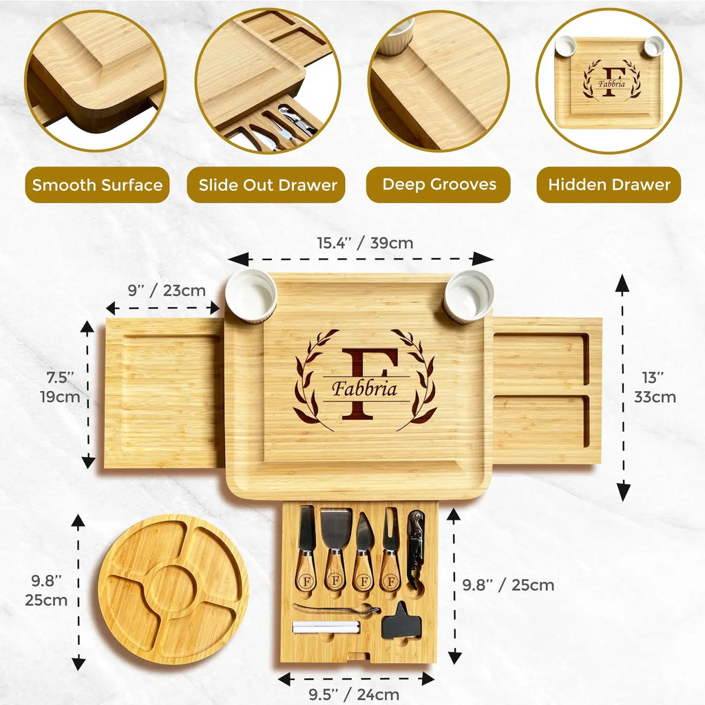 Expandable_charcuterie_board_set_size_chart_with_slide_out_drawers