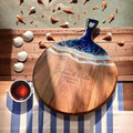 Personalized Ocean Wave Round Cutting Board - Engagement Gift