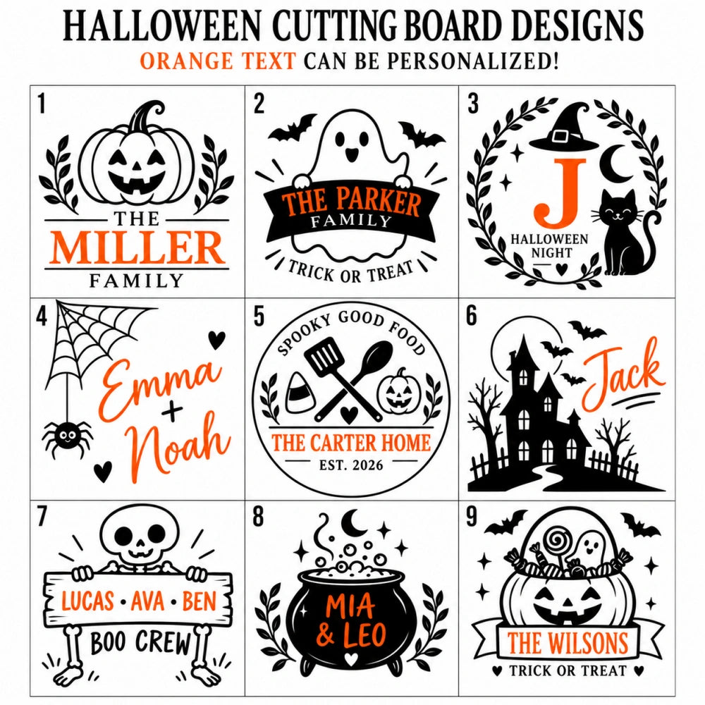 Personalized Haunted House Cutting Board for the Family Kitchen