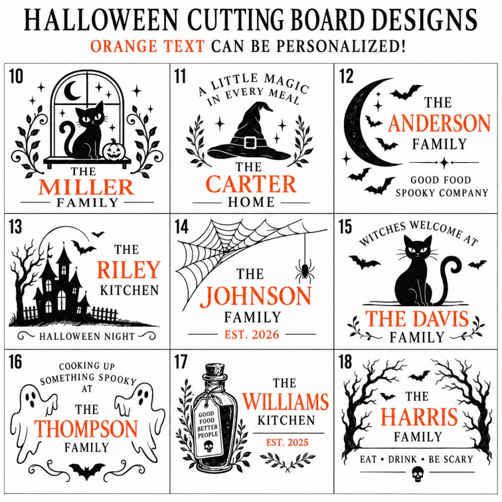 Personalized Haunted House Cutting Board for the Family Kitchen