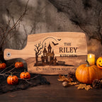 Halloween_haunted_house_engraved_Riley_kitchen_wooden_board