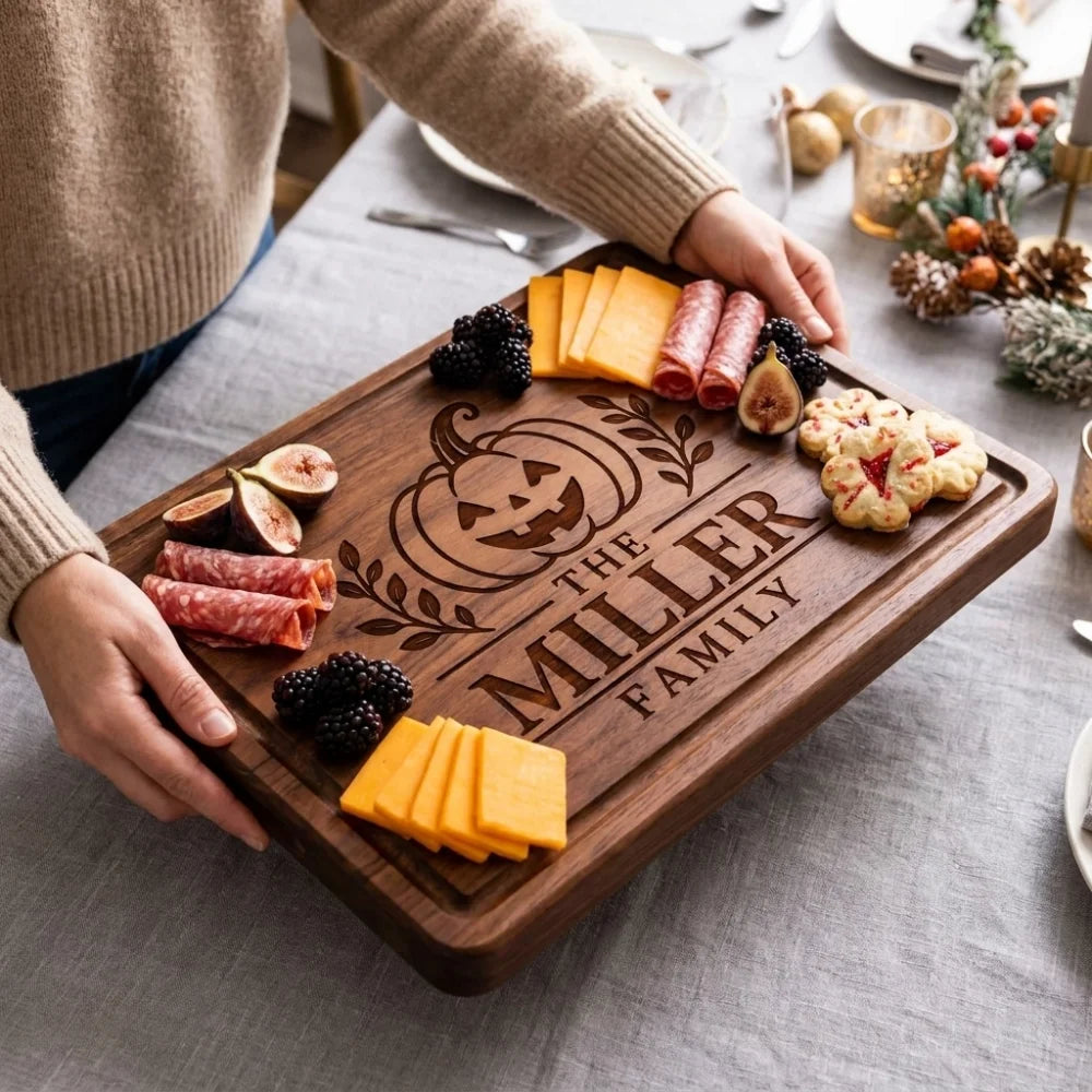 Personalized Halloween Steak Board with Family Name