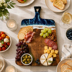 Custom Ocean Wave Resin Serving Board with Logo