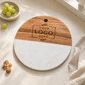 Custom Round Marble Charcuterie Board with Logo