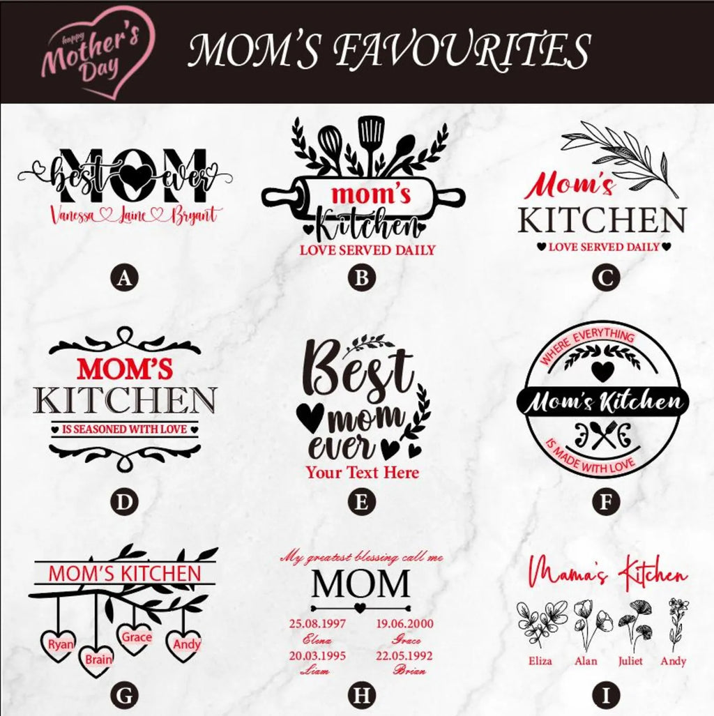 Personalized Mom’s Kitchen Cheese Board