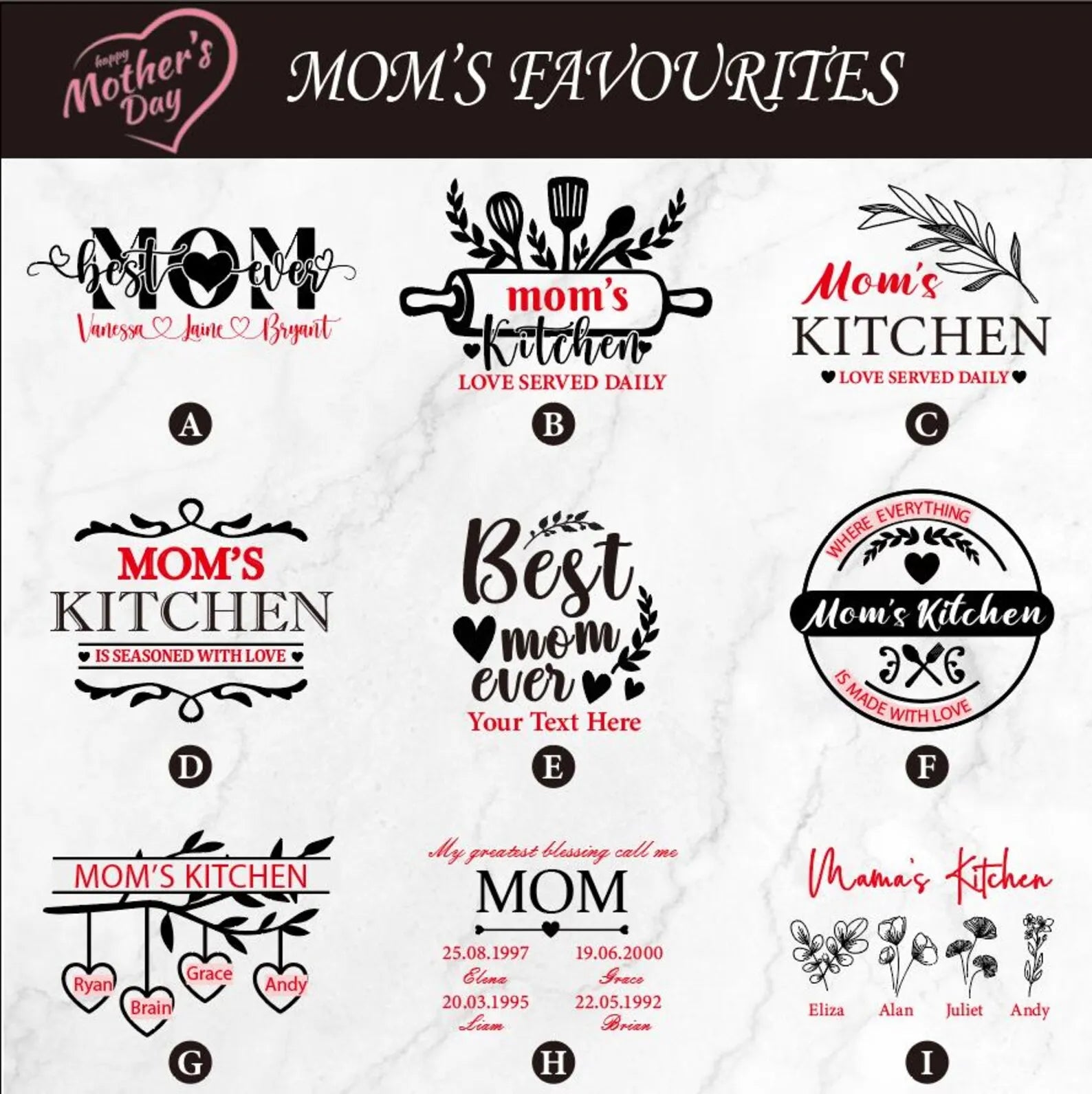 Personalized Mom’s Kitchen Cheese Board