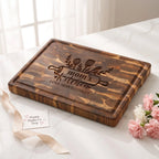 Mom_s_Kitchen_end_grain_board_with_carnations_and_card