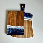 Personalized Wedding Cheese Board with Ocean Resin