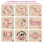Personalized Marble and Wood Cutting Board with 4 Coasters Set