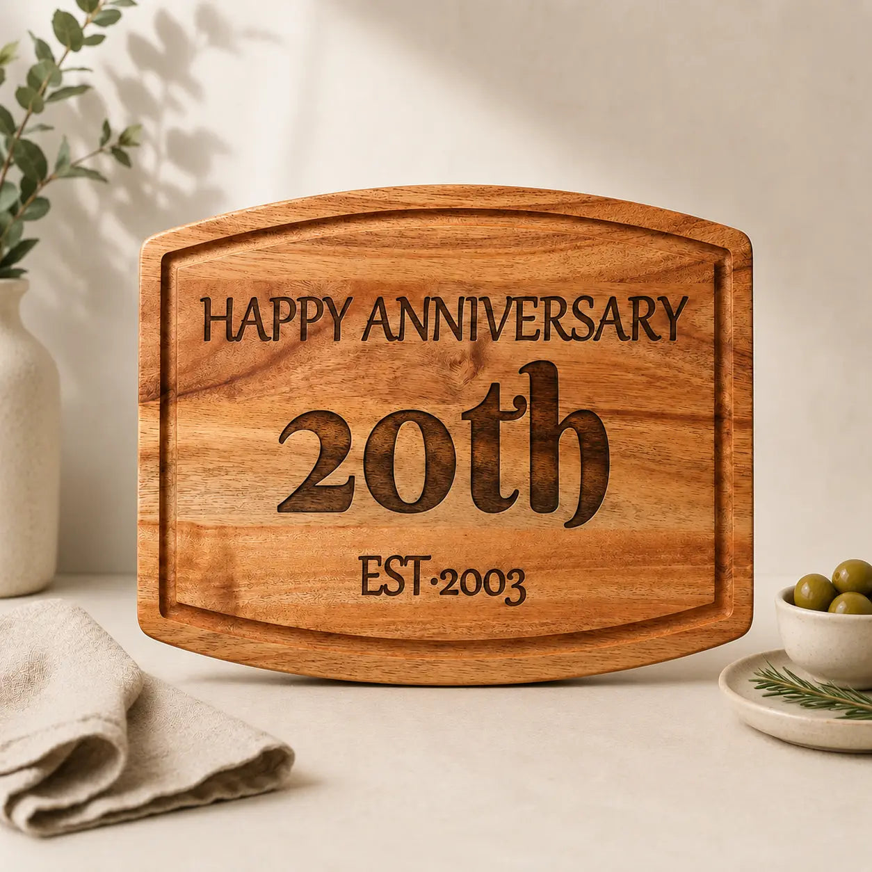 Personalized Milestone Anniversary Cutting Board