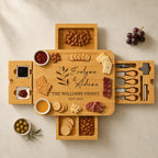 Personalized 4-Drawer Bamboo Cheese Board - Mother’s Day Kitchen Gift