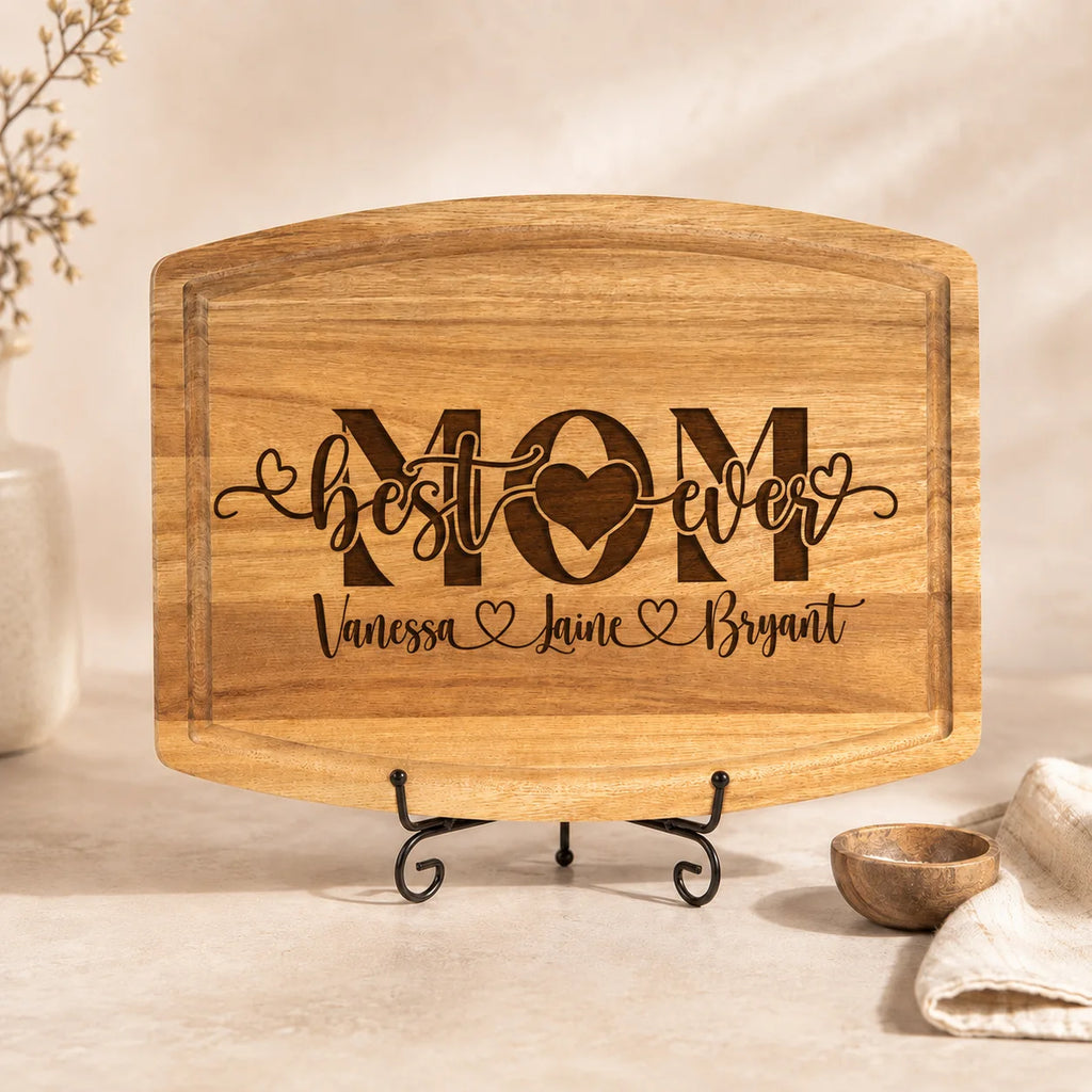 Personalized Acacia Cutting Board | Custom Mother's Day Gift