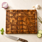 Personalized Acacia Wood Cutting Board - Reversible Housewarming Gift