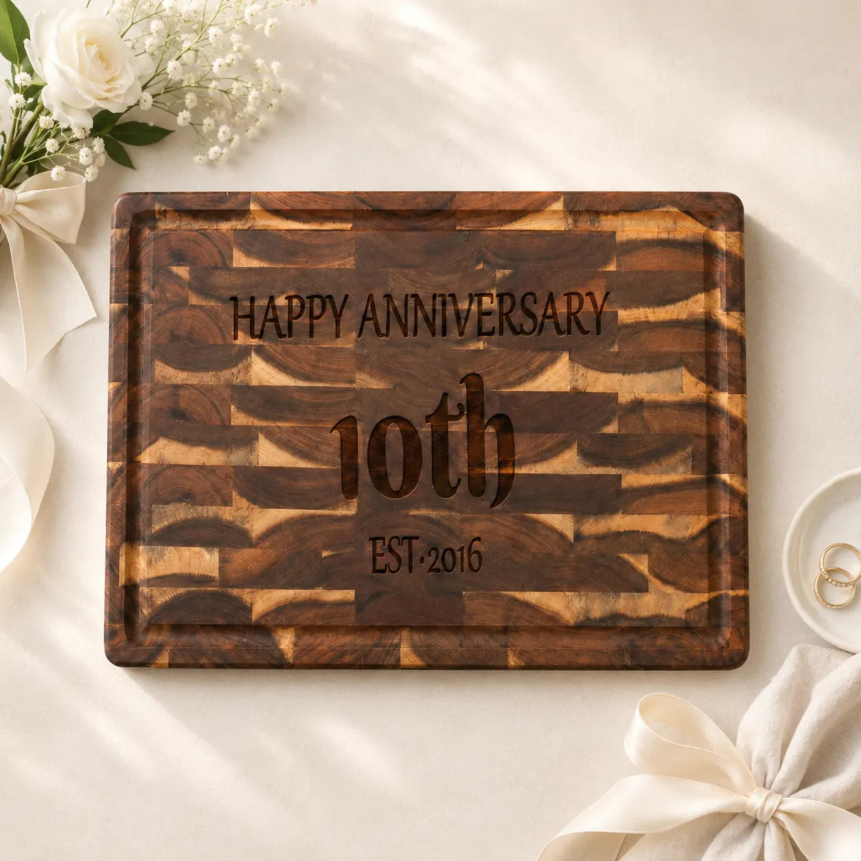 Personalized Anniversary Cutting Board