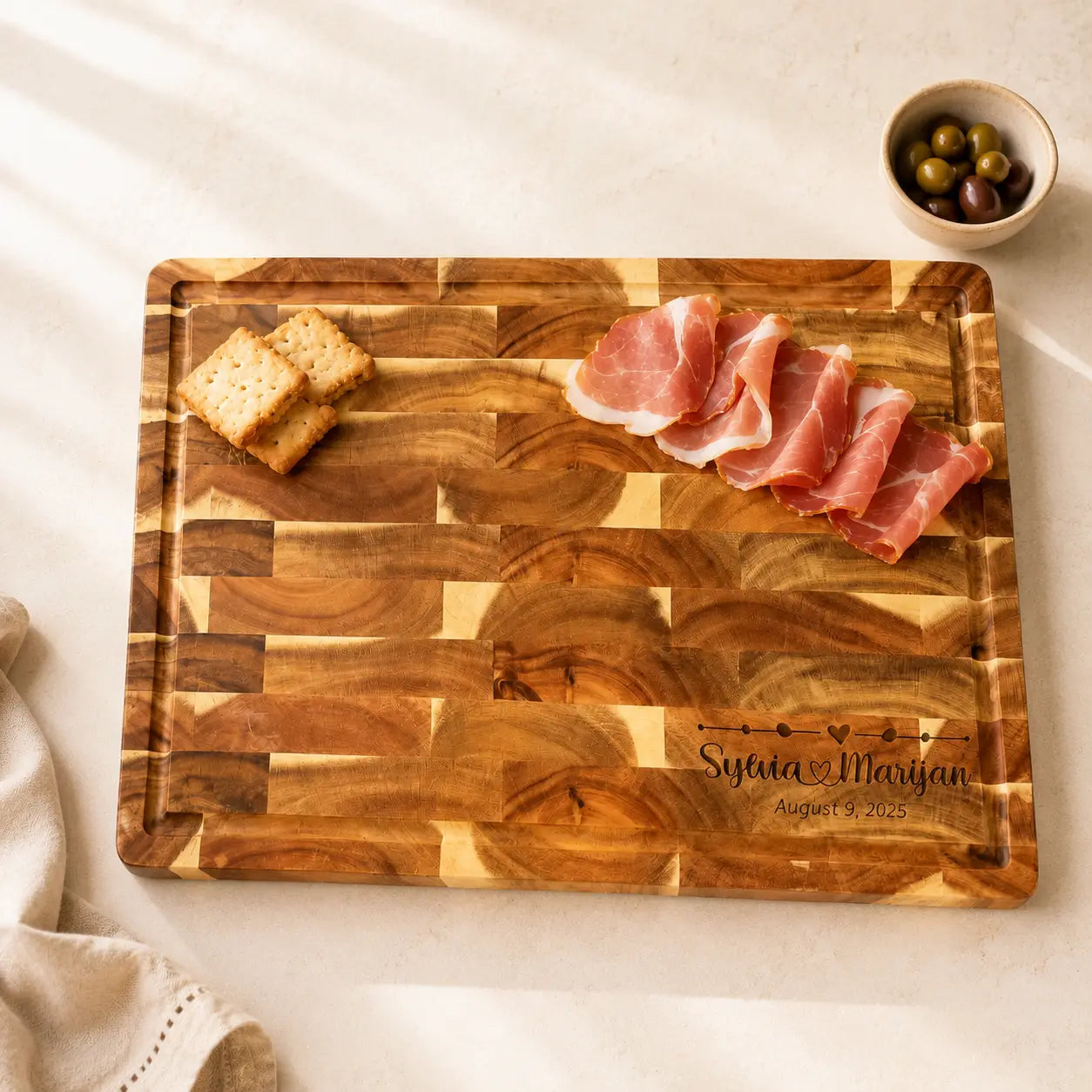 Personalized End Grain Butcher Block Board