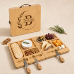 Personalized Foldable Bamboo Charcuterie Board Set