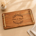 Personalized  Gold Serving Tray with Handles