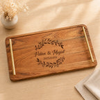Personalized  Gold Serving Tray with Handles