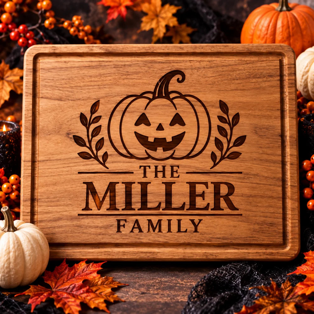 Personalized Halloween Steak Board with Family Name