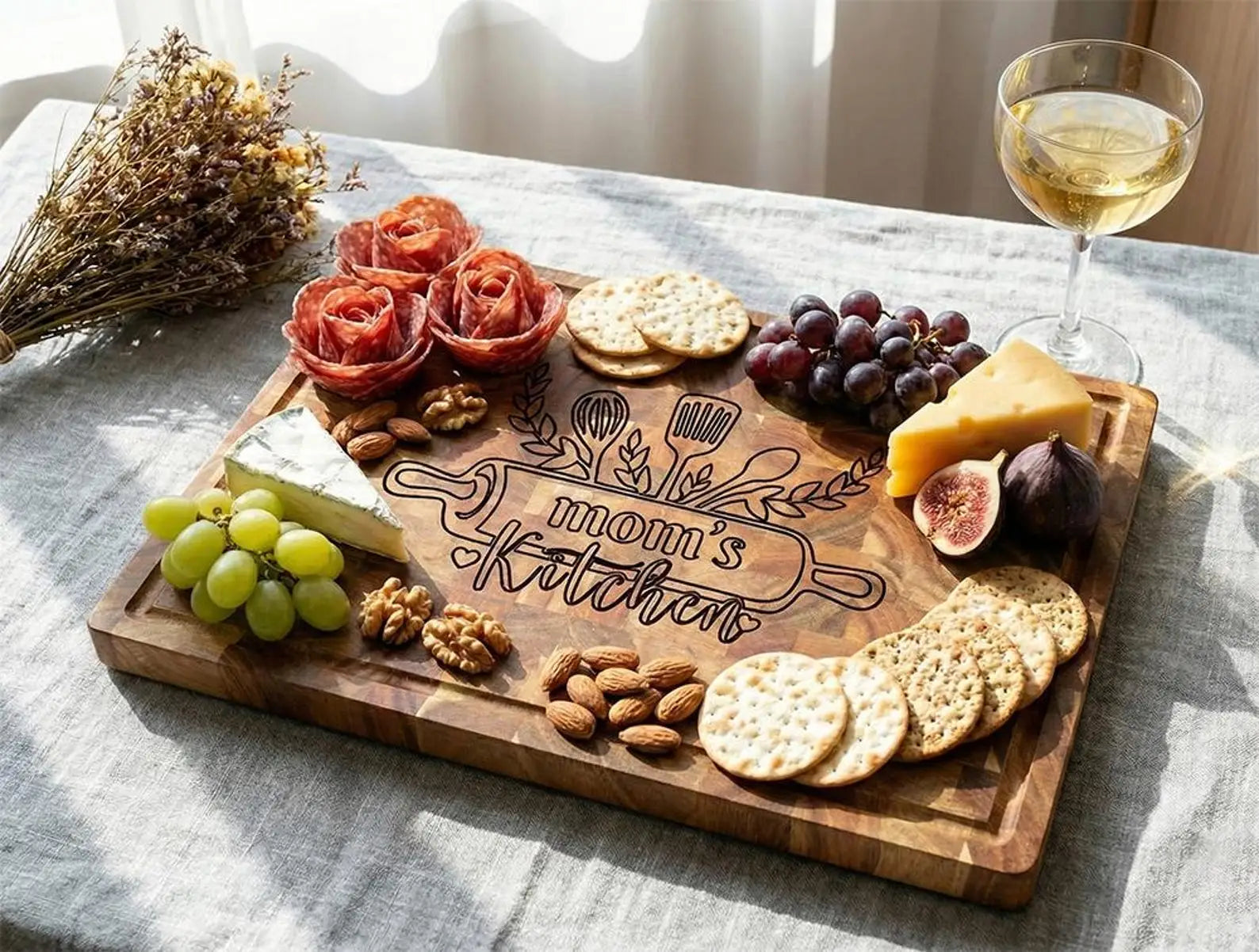 Personalized Mom’s Kitchen Charcuterie Board