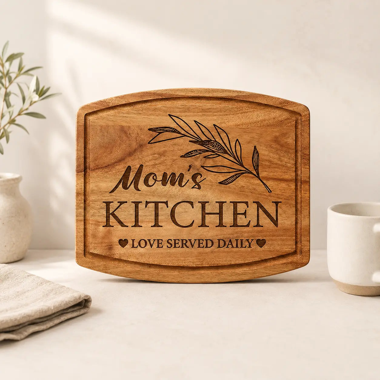Personalized Mom’s Kitchen Cheese Board