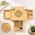 Personalized Monogram Charcuterie Board Set with Drawers