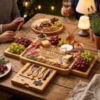 Personalized Monogram Charcuterie Board Set with Drawers