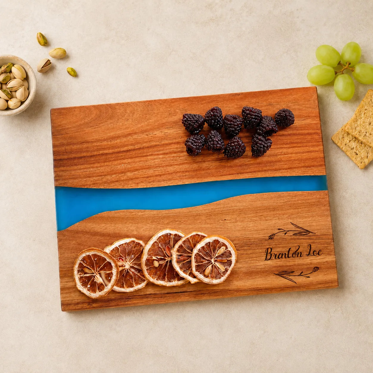 Personalized Resin River Charcuterie Board
