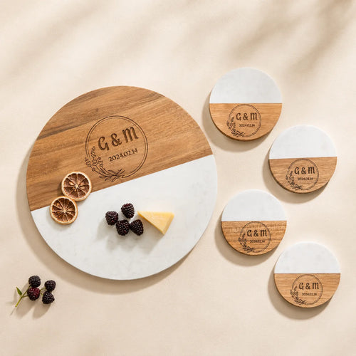 Personalized_Round_Marble_and_Wood_Charcuterie_Board_with_Coasters