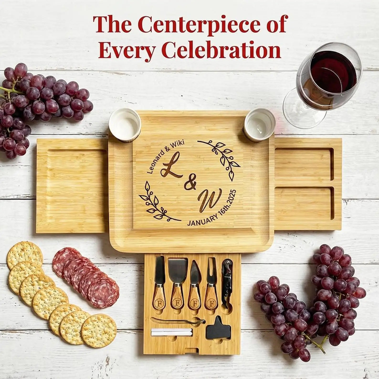 Personalized Family Charcuterie Board Gift Set
