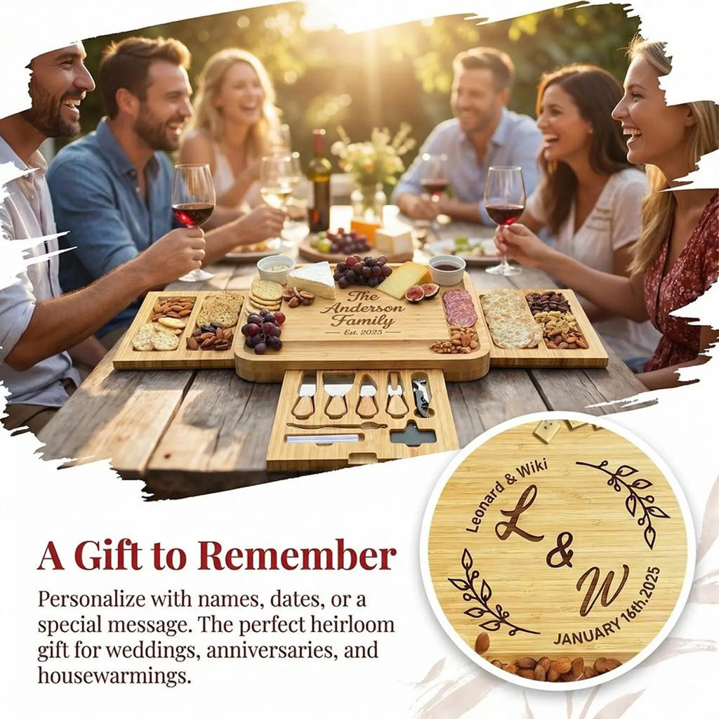 Personalized Family Charcuterie Board Gift Set