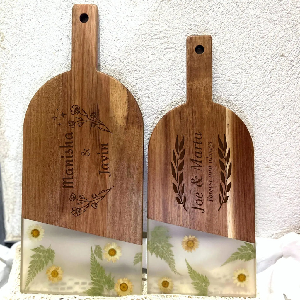 Personalized Floral Resin Board for Couples