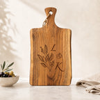 Personalized live edge charcuterie board with handle