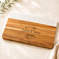 Personalized marble and acacia cheese board