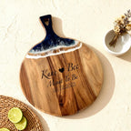 Personalized Meant To Be Charcuterie Board with Ocean Resin